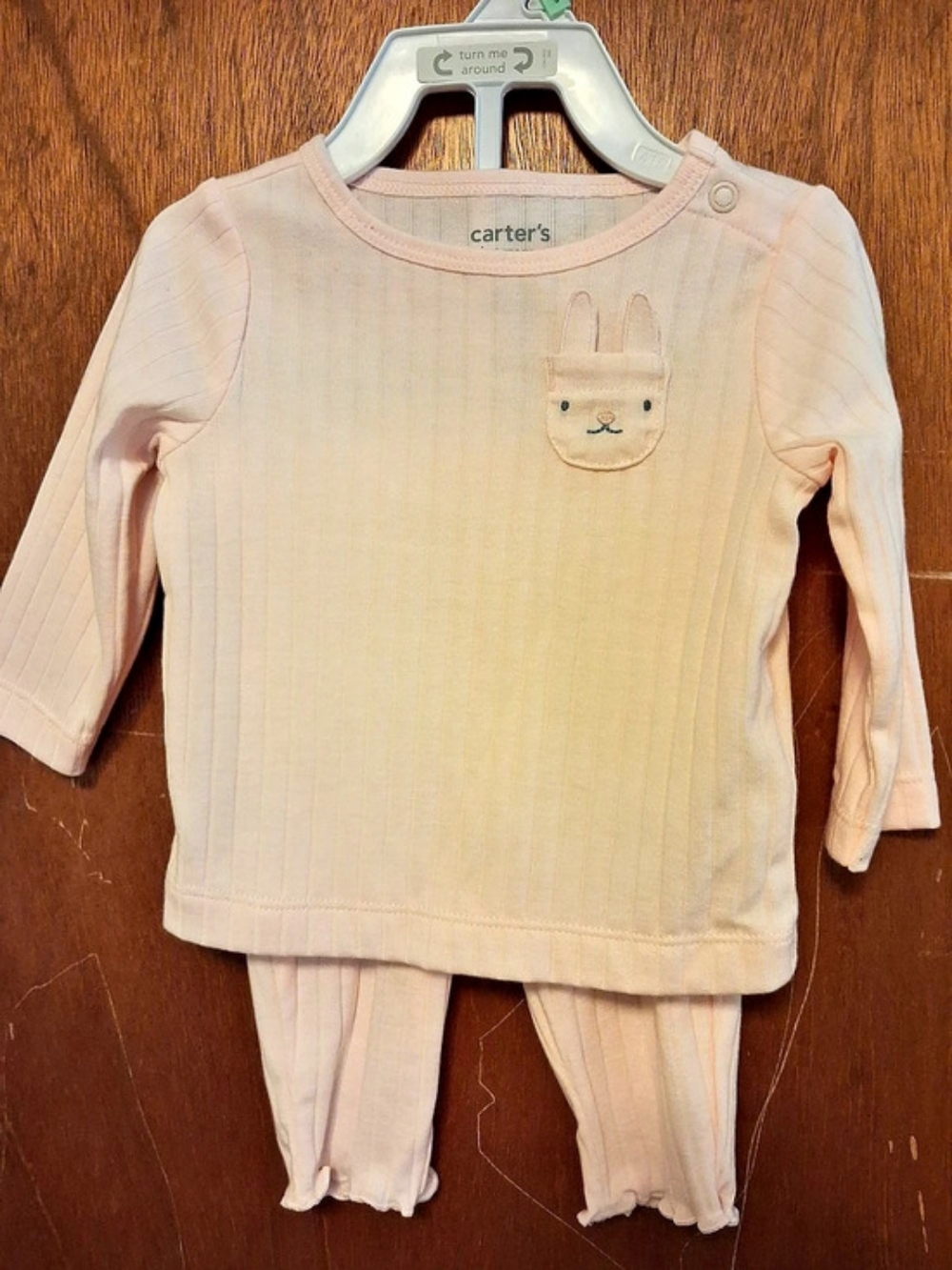 Carter's Baby Pink Ribbed Footie Set Baby 3M
